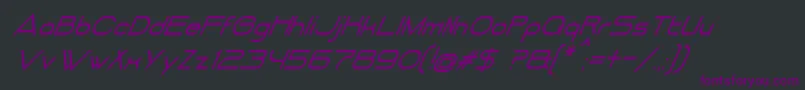 DancingJuiceNormalItalic-fontti – violetit fontit mustalla taustalla