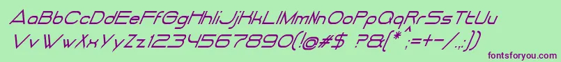 DancingJuiceNormalItalic Font – Purple Fonts on Green Background