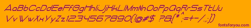 DancingJuiceNormalItalic Font – Purple Fonts on Orange Background
