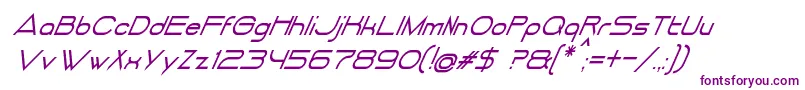 DancingJuiceNormalItalic-Schriftart – Violette Schriften auf weißem Hintergrund