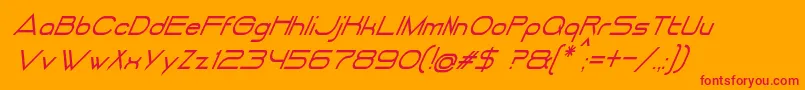DancingJuiceNormalItalic Font – Red Fonts on Orange Background