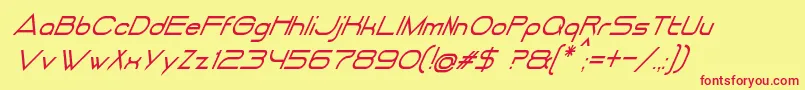 フォントDancingJuiceNormalItalic – 赤い文字の黄色い背景