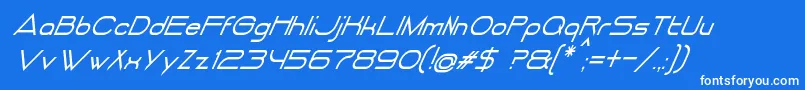 フォントDancingJuiceNormalItalic – 青い背景に白い文字