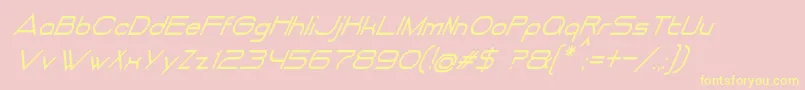 フォントDancingJuiceNormalItalic – 黄色のフォント、ピンクの背景