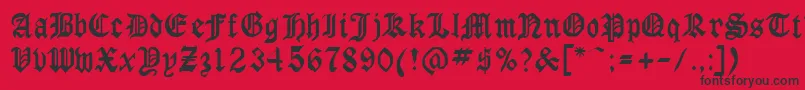 GothicrusMedium Font – Black Fonts on Red Background