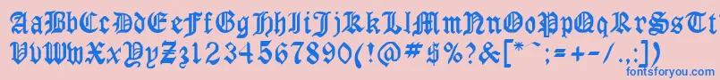 GothicrusMediumフォントについての詳細 フォントGothicrusMedium – ピンクの背景に青い文字