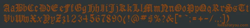 GothicrusMedium Font – Brown Fonts on Black Background