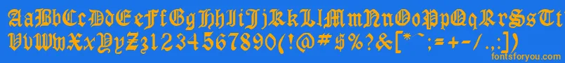 GothicrusMedium Font – Orange Fonts on Blue Background