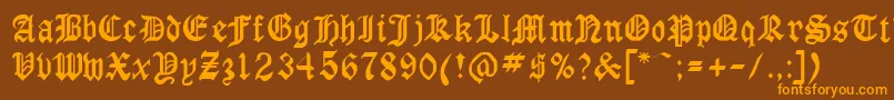 GothicrusMedium Font – Orange Fonts on Brown Background