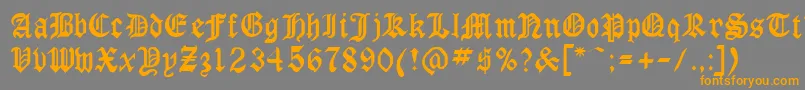 Police GothicrusMedium – polices orange sur fond gris