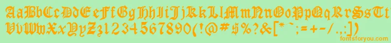 GothicrusMedium-fontti – oranssit fontit vihreällä taustalla