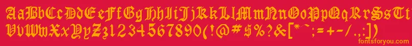 GothicrusMedium Font – Orange Fonts on Red Background