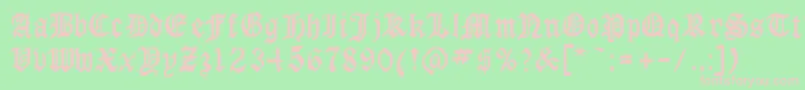 Fonte GothicrusMedium – fontes rosa em um fundo verde