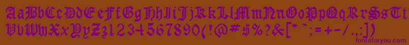 GothicrusMedium Font – Purple Fonts on Brown Background