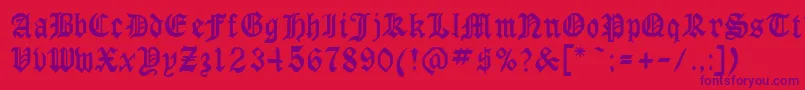 GothicrusMedium Font – Purple Fonts on Red Background