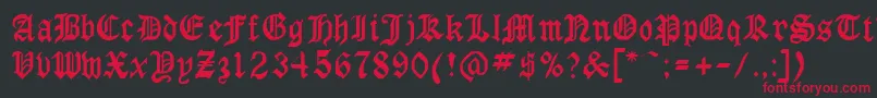 GothicrusMedium Font – Red Fonts on Black Background