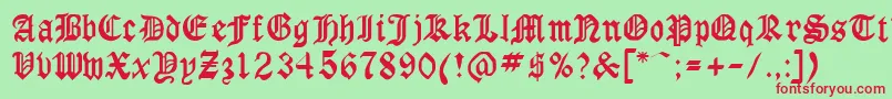 GothicrusMedium Font – Red Fonts on Green Background