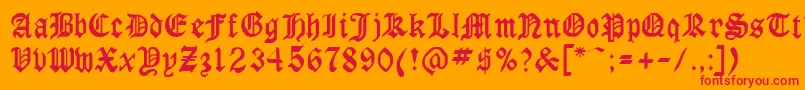 GothicrusMedium Font – Red Fonts on Orange Background