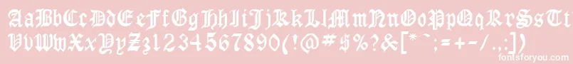 GothicrusMedium-Schriftart – Weiße Schriften auf rosa Hintergrund