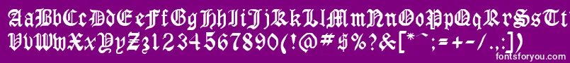 Fonte GothicrusMedium – fontes brancas em um fundo violeta
