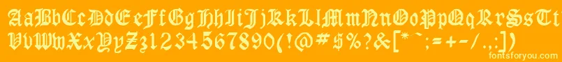 Lisätietoja GothicrusMedium-fontista GothicrusMedium-fontti – keltaiset fontit oranssilla taustalla