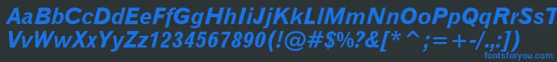 Gothic720BoldItalicBt Font – Blue Fonts on Black Background