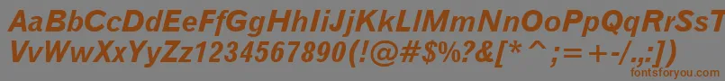 Gothic720BoldItalicBt-Schriftart – Braune Schriften auf grauem Hintergrund