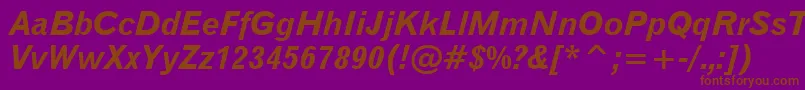 Weitere Informationen zur Gothic720BoldItalicBt-Schriftart Gothic720BoldItalicBt-Schriftart – Braune Schriften auf violettem Hintergrund