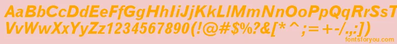 Gothic720BoldItalicBt Font – Orange Fonts on Pink Background