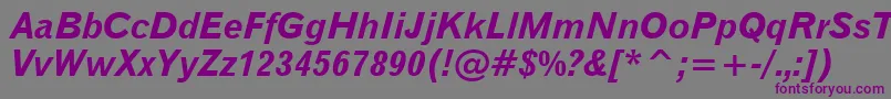 Gothic720BoldItalicBt Font – Purple Fonts on Gray Background