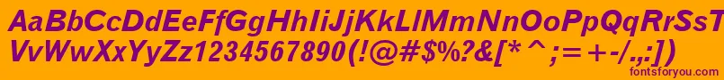 Gothic720BoldItalicBt Font – Purple Fonts on Orange Background