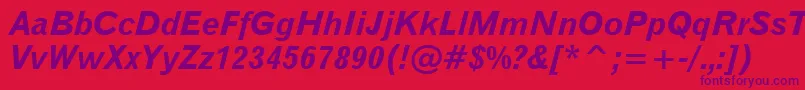 Gothic720BoldItalicBt Font – Purple Fonts on Red Background