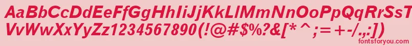 Gothic720BoldItalicBt Font – Red Fonts on Pink Background