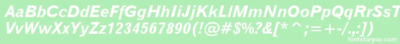 Gothic720BoldItalicBt Font – White Fonts on Green Background