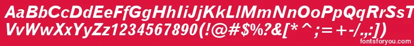 Шрифт Gothic720BoldItalicBt – белые шрифты на красном фоне