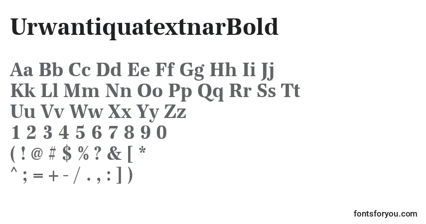 Schriftart UrwantiquatextnarBold – Alphabet, Zahlen, spezielle Symbole