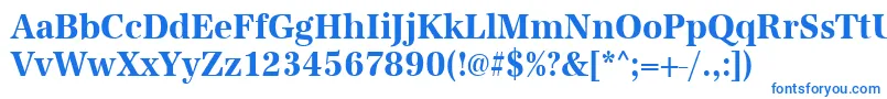 UrwantiquatextnarBold-Schriftart – Blaue Schriften auf weißem Hintergrund