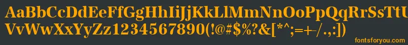 フォントUrwantiquatextnarBold – 黒い背景にオレンジの文字