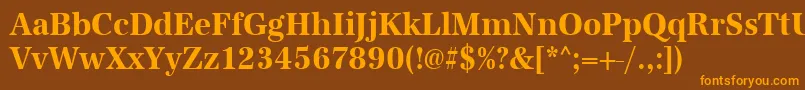 UrwantiquatextnarBold Font – Orange Fonts on Brown Background