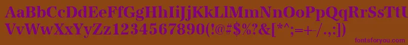 UrwantiquatextnarBold-Schriftart – Violette Schriften auf braunem Hintergrund