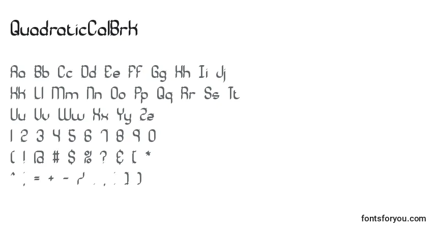 QuadraticCalBrk Font – alphabet, numbers, special characters