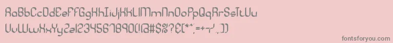 フォントQuadraticCalBrk – ピンクの背景に灰色の文字