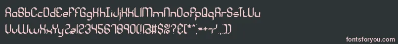 フォントQuadraticCalBrk – 黒い背景にピンクのフォント