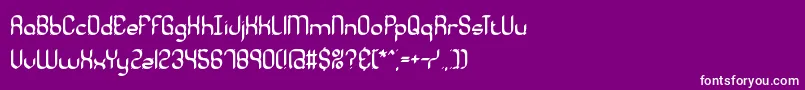 フォントQuadraticCalBrk – 紫の背景に白い文字