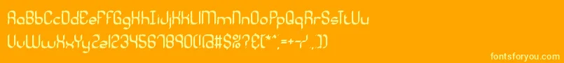 フォントQuadraticCalBrk – オレンジの背景に黄色の文字