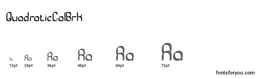 QuadraticCalBrk Font Sizes