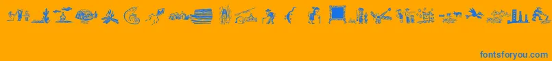 OchentSilibrinaI Font – Blue Fonts on Orange Background
