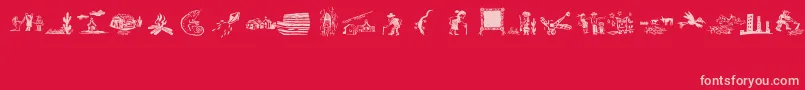 フォントOchentSilibrinaI – 赤い背景にピンクのフォント