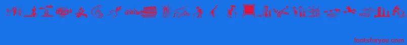 OchentSilibrinaI Font – Red Fonts on Blue Background