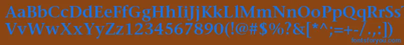Czcionka StoneserifstdSemibold – niebieskie czcionki na brązowym tle